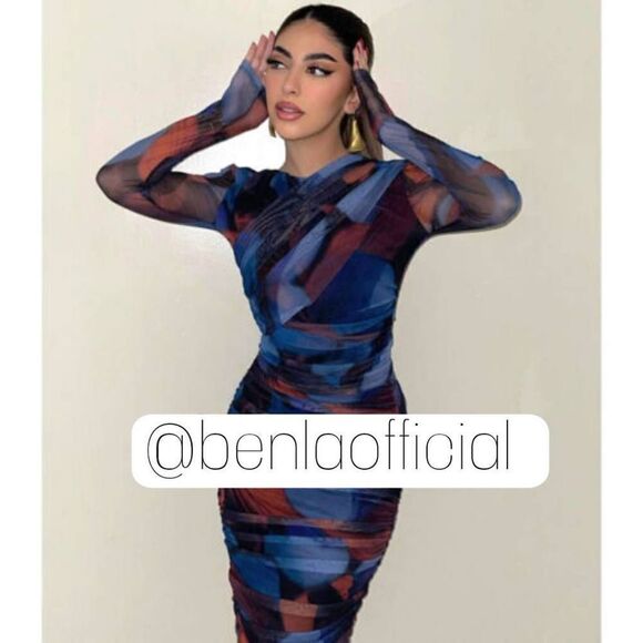 MATCHING SET PRINTED TULLE SKIRT ZARA RED AND BLUE AND WRAP TOP red - Picture 6 of 12